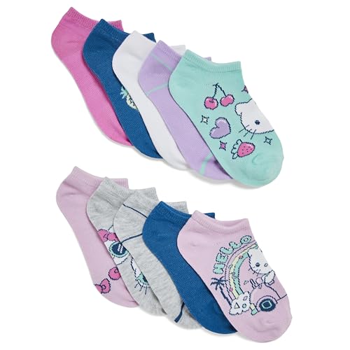 Hello Kitty Girls' 10 Pack No Show Ankle Socks2
