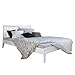 Homestyle4u 1844, Holzbett 140x 200 Weiß, Bett mit Lattenrost, Kiefer Massivholz MI 4 günstig Kaufen-Homestyle4u 1844, Holzbett 140x 200 Weiß, Bett mit Lattenrost, Kiefer Massivholz