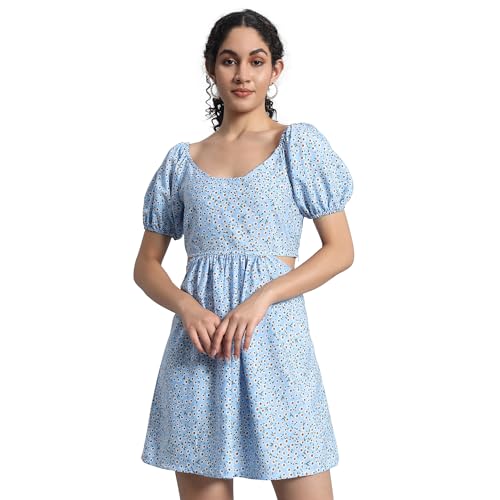 Image of Mehrang Fashion Western Dress || Stretchable Solid Sleeveles Frill Dress for Women || Western Dresses for Women || Dress for Women|| Summer Short Dresses for Women
