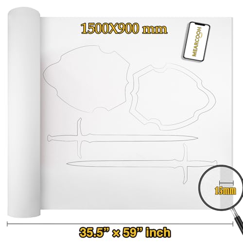 Image of MEARCOOH EVA Foam Cosplay White 15mm Thick (1mm to 20mm) Large 35.5 inch x 59 inch Sheet Premium High Density 86 kg /m3 for Cosplay, Crafts Projects