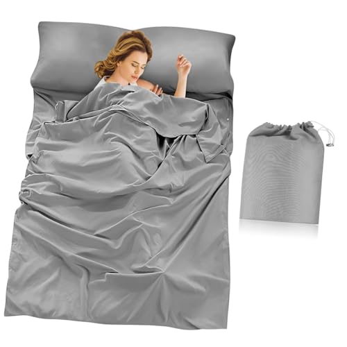Totority Sleeping Bag Liner Hotel Sleep Sack Travel Sheets for Hotels Large Size Polyester Lightweight Portable