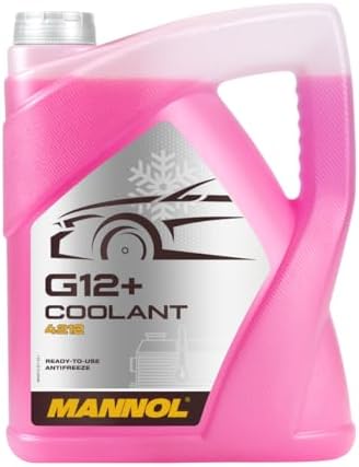 MANNOL 4212 (5L) G12 + Ready to USE COOLANT Antifreeze | Extended Service Life of Passenger Cars – up to 250 Thousand km| Commercial Vehicles – up to 500 Thousand km | Imported from Germany (1, 5L)