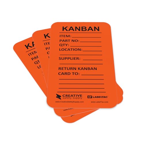 Creative Safety Supply Kanban Bin Cards - Pack of 10 (Orange)