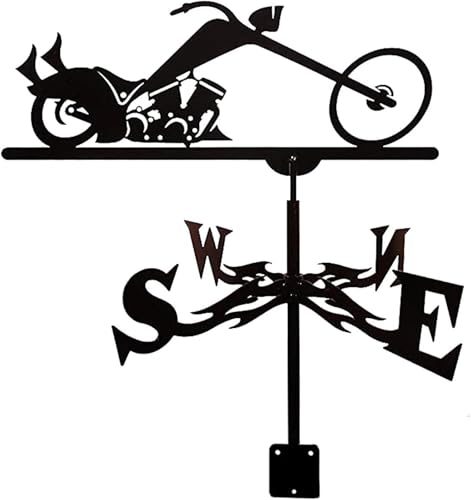 Banderuola da Pesca A Forma di Gallo, Strumenti di Misurazione per Banderuola, con Rivestimento Antiruggine per Decorazioni da Esterno con Staffa(B)