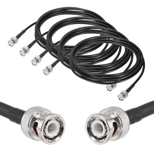 Câble coaxial RG58 BNC mâle MECCANIXITY 50 Ohm de 3m pour antenne et radio, lot de 4