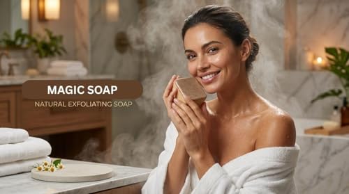 Image of Sandalwood & Saffron Handmade Bath Magic Soap for Tan Removal and Skin Brightening, Paraben Free, for Men & Women, 100g (Pack of 1)