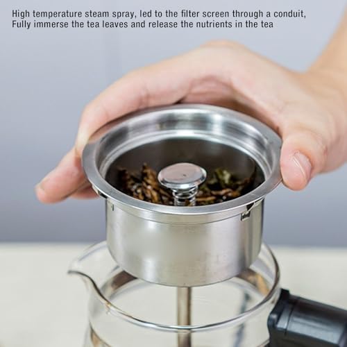 Tetera eléctrica de vidrio con función de vapor 1.2L 110V miniatura 4
