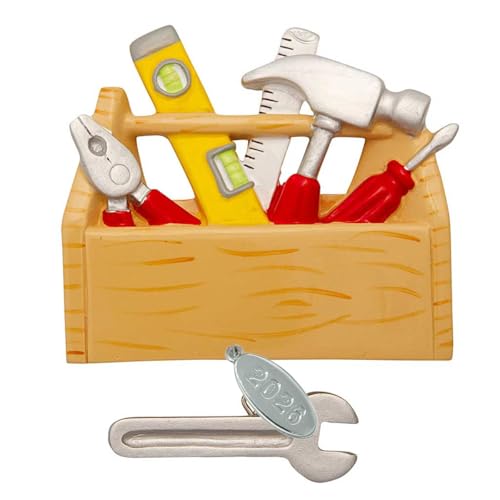 Handyman Gifts Carpenter Ornament, Handyman and dad Ornament - Tools and Toolbox - Easy to Personalize at Home - Comes in a Gift Box so It's Ready for Giving