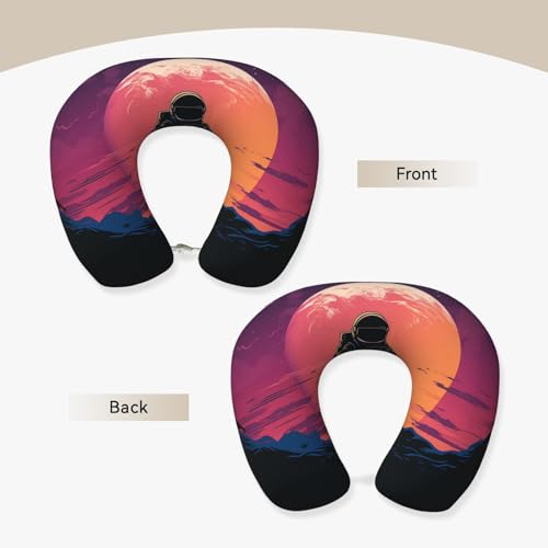 Almohada de viaje espuma viscoelástica negra ergonómica miniatura 2