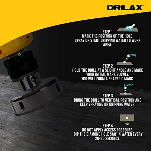 Drilax 4-3/4 Inch Diamond Hole Saw Drill Bit Ceramic Porcelain Tile Saw Marble Granite Quartz Circular Dustless Clean Drilling Tool 4 3/4 In #TOP5