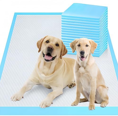 Dog Puppy Pee Pads Thicker Extra Large Pet Urine Pads Heavy Absorbency Dog Training Pads Disposable Leakproof Quick Dry Pads for Dogs Cats Pet Trip (30″x47″,20Count)