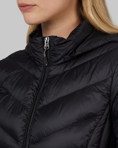 32 Degrees Heat Women's 3/4 Ultra-Light Down Packable Hooded Jacket| Slim Fit | Layering | Water Repellant2
