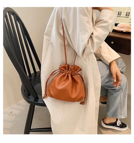 Oanexx Small Leather Drawstring Bucket Bag Hobo Bucket Bags And Purses Crossbody Bucket Satchel Bag Soft Drawstring Purse thumb #2