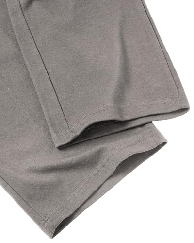 Ohoo Calça de moletom masculina casual de algodão para ioga, parte inferior aberta, perna reta, calç