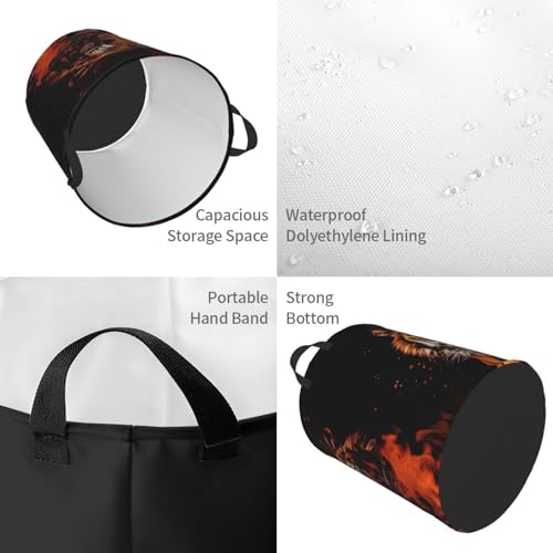 Panier à linge pliable tigre dans le feu idéal pour dortoir étudiant