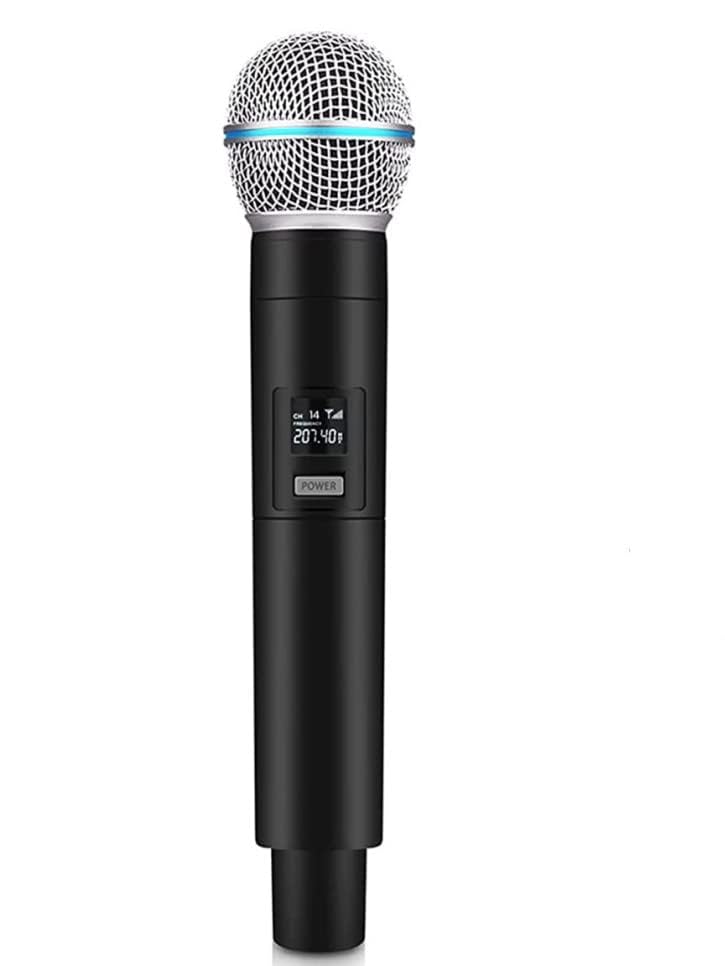 Image of (10 Years Assured Warranty Wireless Handheld Microphone with Bluetooth Receiver, Dynamic Cardioid Mic with 6.35mm & 3.5mm Adapter for Karaoke Singing DJ Mixer Speaker & PA System Use