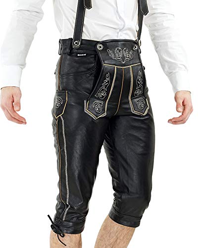 Bockle Bavaria Gay Black Lederhose Beierse Bayern München Oktoberfest Wiesn klederdracht glad leer - Afbeelding 5