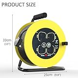 13A Electrical Extension Reel,4 Socket Cable Reel, 25M Heavy Duty Outdoor Extension Lead,Suitable for Indoor and Outdoor - Image 7