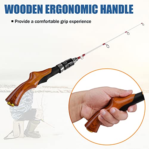 Jshanmei Ice Fishing Rod Portable Lightweight Spinning Rod Ice Fishing Pole Winter Ice Fishing Gear For Trout Walleye Perch Panfish Crappie thumb #4