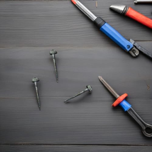 Image of Ipetboom 50Pcs Iron Horseshoe Nails for Hoof Care, Durable Low Carbon Steel Horse Accessories with Sharp Beveled Design for Easy Application Farrier Tools for Daily Use