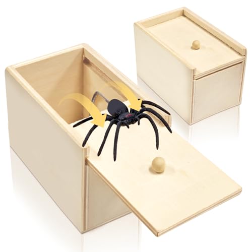 Spider Prank Box, Ultimate Spider Box Prank Set with Hyper-Realistic Jumping Mechanism, Funniest Gag Gifts for Halloween Christmas April Fool's Party Pranks