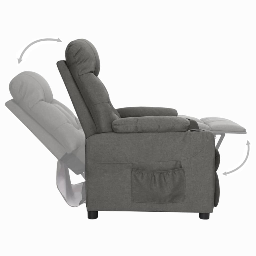 vidaXL Poltrona Reclinabile in Tessuto Regolabile Arredo Sedia Colori Diversi