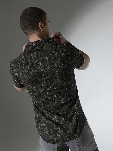 Image of Hubberholme Men's Rayon Relaxed Fit Printed Half Sleeve Resort Shirt