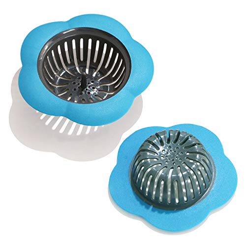 Betwoo Plastic Sink Strainer Kitchen Sink Drain Filter Basket (Set of 2, Blue)