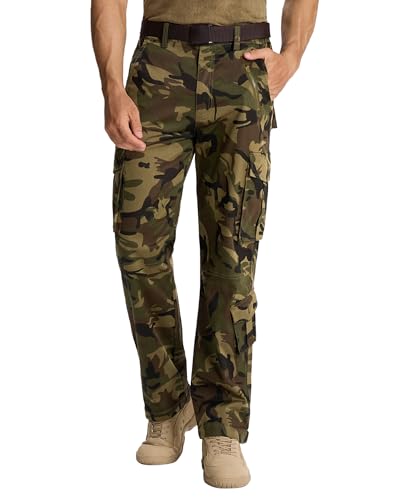 Susclude Camo Pants for Men Tactical Cargo Pants Rip Stop ...