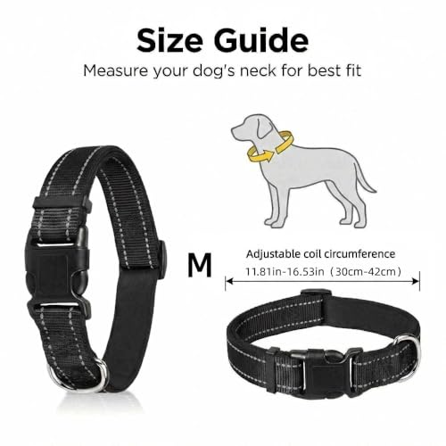 Collar Reflectante para Perro Talla M Negro miniatura 3