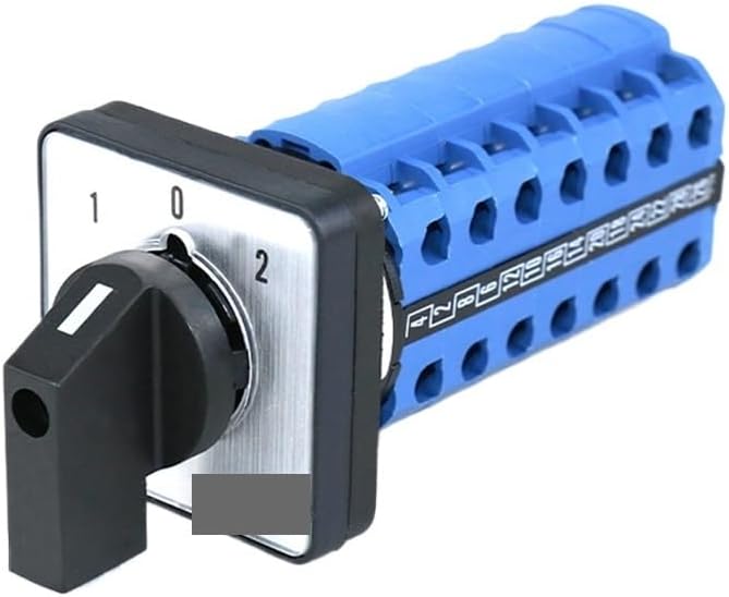 SZW26/LW26-20 7 Phases ON Off ON 20A 660V 28 Screws 1-0-2 Knob Changeover Cam Rotary Switch Panel 48X48mm