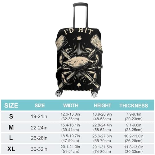 Crab Lovers I'd Hit That Luggage Covers Washable Travel Suitcase Cover Elastic Baggage Protector2