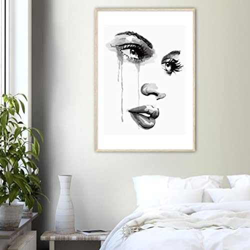  Portrait Wall Art - Tears Tears Femminine - Stampa artistica con cornice Legno non assemblato 70x100 cm / 28x40″