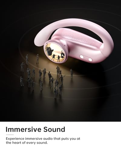 Image of Bluetooth Earbuds with Earhooks 48H Playtime,IPX7 Waterproof Wireless Headphones with Bluetooth 5.3,ENC Noise Cancelling Mic,Lightweight Fit for Office,Travel Gym Daily Style (Pink)