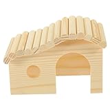 Toyvian Dwarf Hamster House Hut Hideout Safe Natural Wood Habitat for Small Animals Promotes Nesting Chewing -Assembly for Hamsters Mice and Guinea Pigs