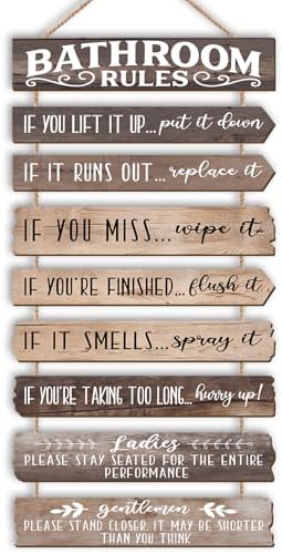 Bathroom Wall Decor Funny Bathroom Signs Bathroom Rules Pictures ...