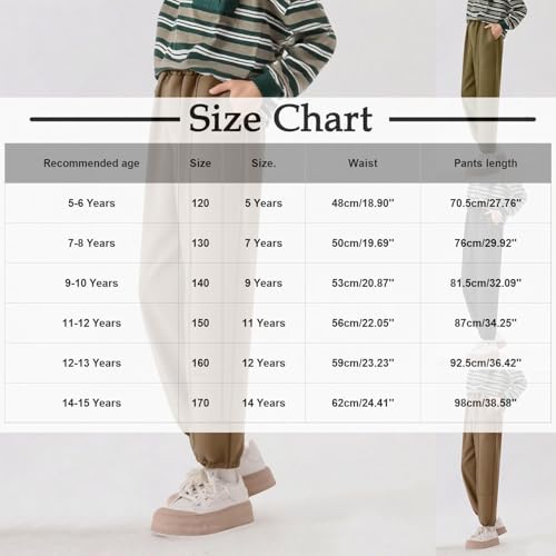 Boy's Fleece Sweatpants Casual Straight Leg Track Pants Kids Running Jogger School Pants Preppy Outfits Elastic Waist3