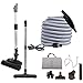 OVO Heavy Duty Powerful Central Vacuum System, Hybrid Filtration (with or Without Disposable Bags) 35L or 9.25Gal, 700 Air watts with 30 ft Carpet Deluxe Accessory Kit, Large Vac, Silver