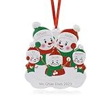 Kaululu Adorno árbol Navidad Personalizado con Nombres y Texto Colgar Decoraciones Navideñas 2023 de Resina para hogar,Puerta,Ventana Regalos de Año Nuevo