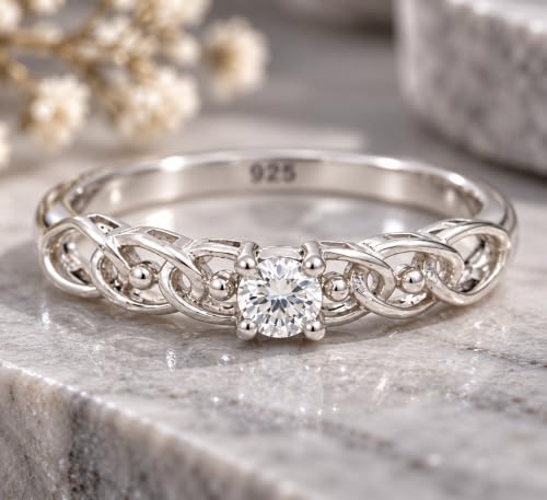 Image of KYAT 925 Sterling Silver Adjustable Ring for Women | Square Princess Cut Purple Amethyst Zircon Stone | Baguette CZ Side Stones | Valentine Gift, Birthday Gift for Girls | Free Size Ring