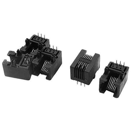 uxcell 5pcs RJ11 6-pin Telephone Modular PCB Jacks Socket miniatura 1