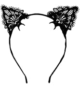 Halloween Cat Ears Headband,Black Lace Cat Ears Hair Band Headband Makeup Party ,Halloween Carniv...