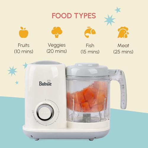 Image of Lil Chef 5-in-1 Baby Food Processor with Silicon Food Feeder | Steamer, Blender, Reheat, Defrost & Bottle Warmer | Portable Travel Baby Food Cooker, Puree Maker and Blender for Homemade Meals