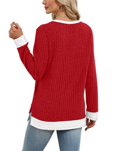 Image of Sampeel Long Sleeve Shirts for Women Tunic Sweaters Fall Fashion Outfits | Sweaters for Women, Early Fall Fashion Must Haves 2026, Long Tunic Tops, Vacation Outfits, Autumn, Plus Size Blouses
