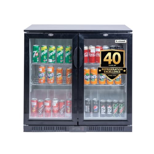 Image of ROCKWELL BB220C Back Bar Cooler, Digital Temperature Display, Heavy Duty Design (Black, 235 Ltr)
