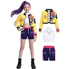 Hauarker Girls Pop Singer Rumi Costume Kids Halloween Costumes Hunters Cosplay Outfit for Birthday Stage Performance HR074-L