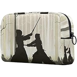 Kit de Maquillaje Neceser Kendo japonés Make Up Bolso de Cosméticos Portable Organizador Maletín para Maquillaje Maleta de Makeup Profesional 18.5x7.5x13cm