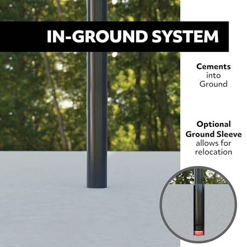 Image of Lifetime NBA In-Ground Basketball Hoop, 54 Inch Shatterproof Backboard, Adjustable Height 7.5-10 Ft, Power Lift Adjust, Slam-It Pro Rim, Polycarbonate and Steel