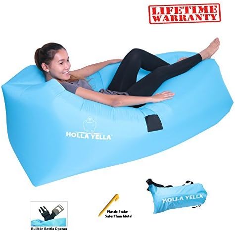 Inflatable Lounger Sofa for Camping, Festivals, Backpacking (Blue)