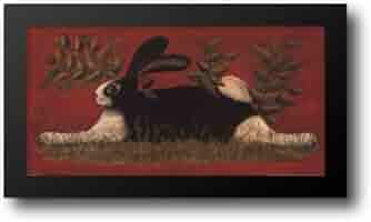 Amazon.com: Red Folk Bunny 20x12 Framed Art Print by